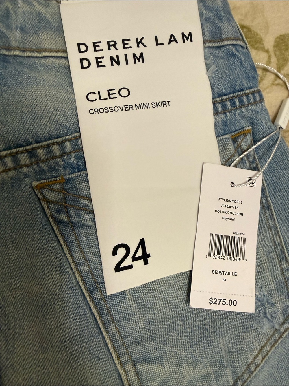Derek Lam NWT Y2K Denim Crossover Distressed CLEO Mini Skirt - Picture 2 of 9